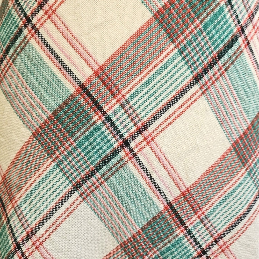 Vintage 70s Christmas Pink Red Green Plaid Wool Blend Midi Skirt Size S Holiday - Picture 3 of 8